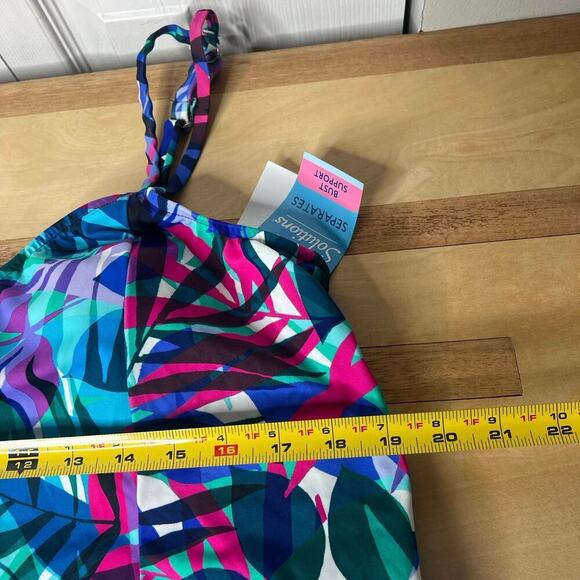 Swim Solutions Bust support Tankini Swim Top Size 16 Hi-Low Multicolor Beachwear - Picture 10 of 10